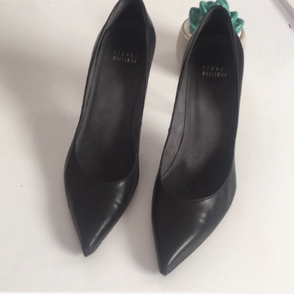 Stuart Weitzman Pointed Toe Heel With Heel Accent - image 4